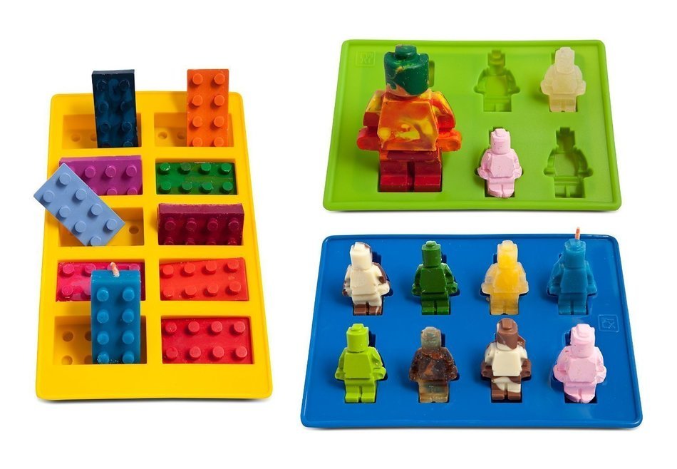 Hompow Set of 3 Ice Cube Trays And Candy Silicone Molds for Robot and Building Bricks Theme N2