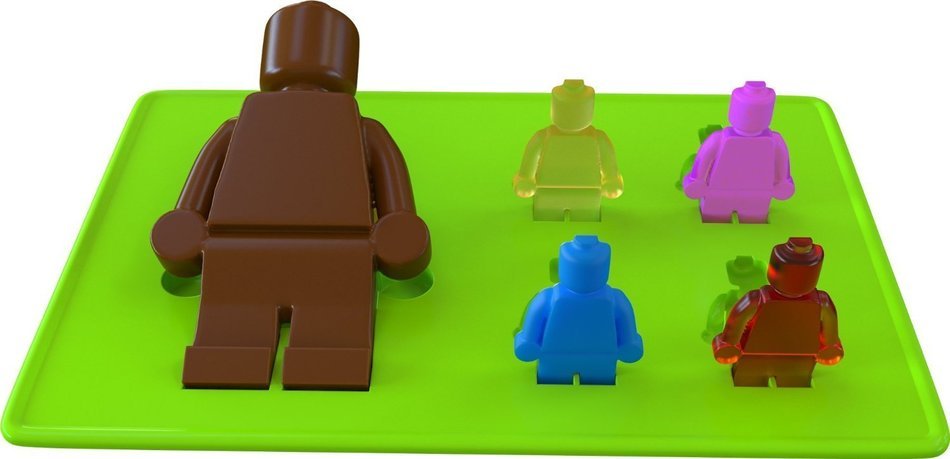 Hompow Set of 3 Ice Cube Trays And Candy Silicone Molds for Robot and Building Bricks Theme N3