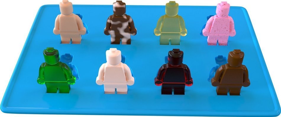 Hompow Set of 3 Ice Cube Trays And Candy Silicone Molds for Robot and Building Bricks Theme N4