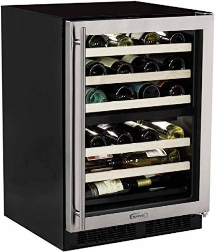 Marvel ML24WDG2RB High Efficiency Dual Zone Wine Cellar, 24", Black