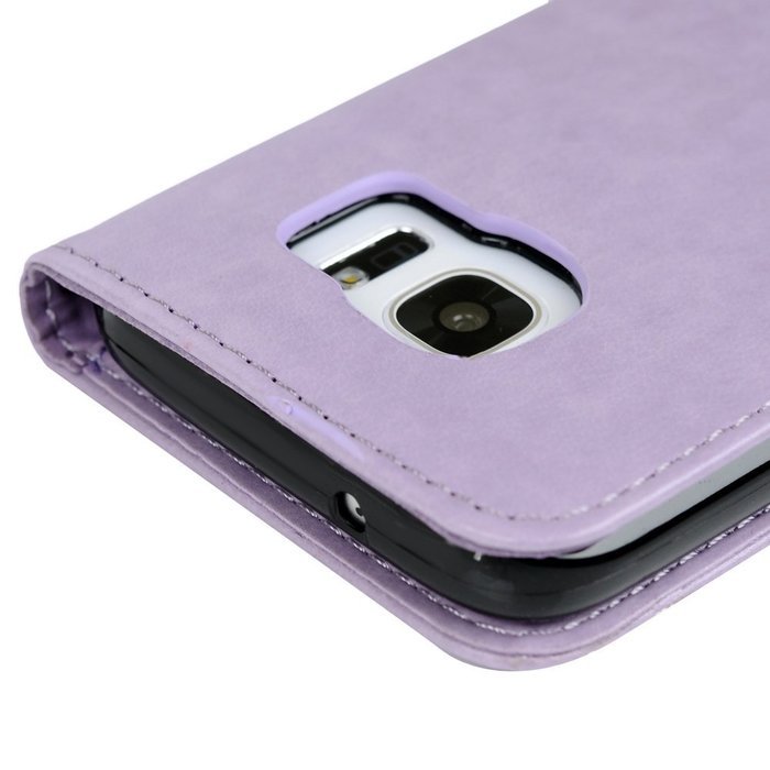 S7 Case,Samsung Galaxy S7 Case - Mavis's Diary 3D Handmade Wallet Bling Crystal Diamonds Butterfly Embossed Flowers... N15