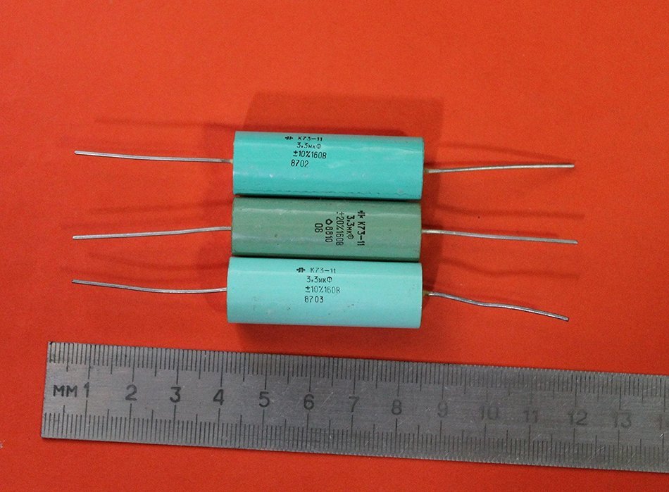 Capacitor PETP K73-11 160V 3.3uF USSR 10 pcs