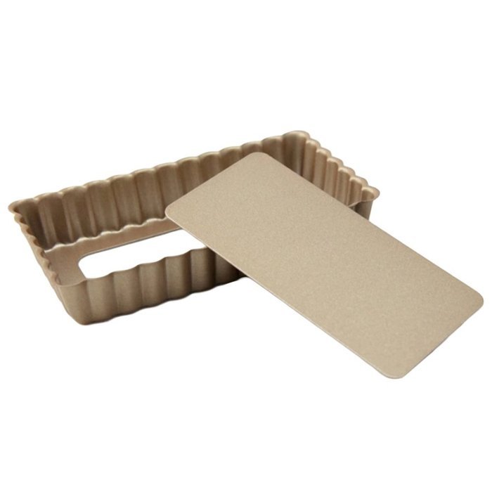 LOHOME&reg; 4.5 x 2.5 Inch Rectangular Tart/Quiche Pan Mini Cupcakes Torte Souffle Cheesecake Egg Tart Makers Cake... N3