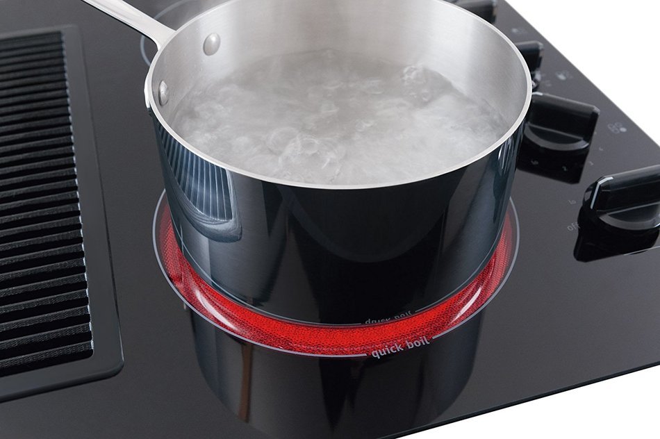 Frigidaire 30" Smoothtop Electric Black Cooktop with Built-In 500 CFM Downdraft Exhaust and Pro-Select&reg; Controls... N7