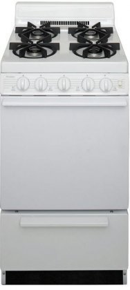 Premier SHK100OP ADA Compliant White 20" Sealed Gas Range with 2.4 Cu. Ft. Capacity Four Sealed 9 100 BTU Burners...