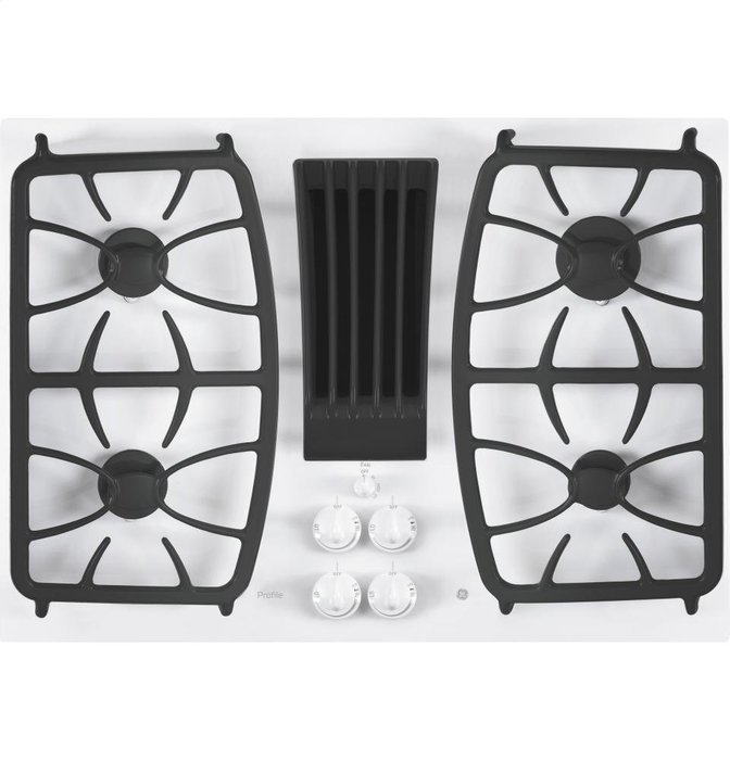 GE Profile 30" White Built-In Gas Downdraft Cooktop N2