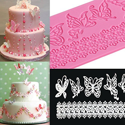 Genenic 3D Chocolate Fondant Sugarcraft Butterfly Lace Mould Cake Decorating Mold N6