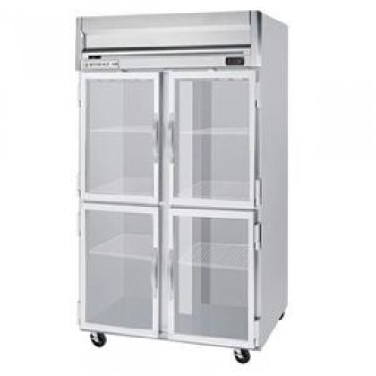 Beverage-Air HFP2-1HG Horizon Series Two Section Glass Half Door Reach-In Freezer 49 cu.ft. Capacity Stainless...