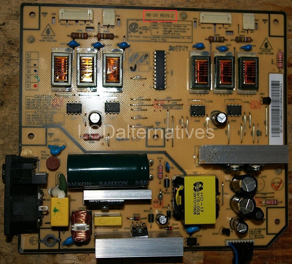 Samsung Syncmaster 215tw, PN NB-20 REV0.2, LCD Monitor Repair Kit, Not the Entire Board