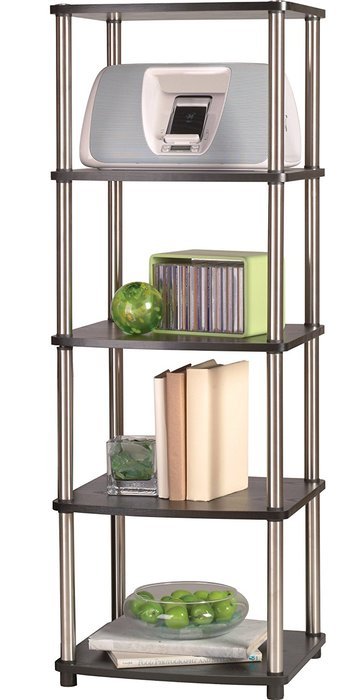 Convenience Concepts Designs2Go X-Tra Storage 5-Tier Media Tower, Black N2