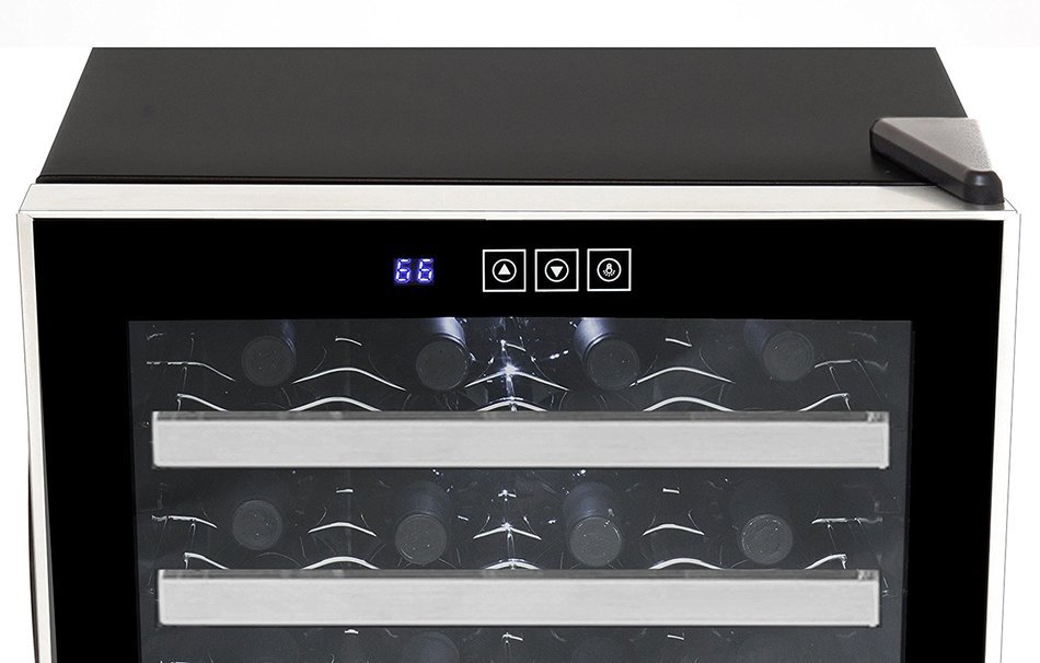 Whynter WC-282TS 28 Bottle Touch Control Freestanding Wine Cooler, Black with Stainless Steel Trim N3