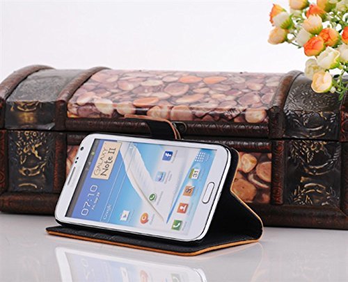 SYCOM Premium Folio Case for Samsung Galaxy Note 2 Note II N7100 with Card Holder (BRN4). 6~10 Days Delivery N3