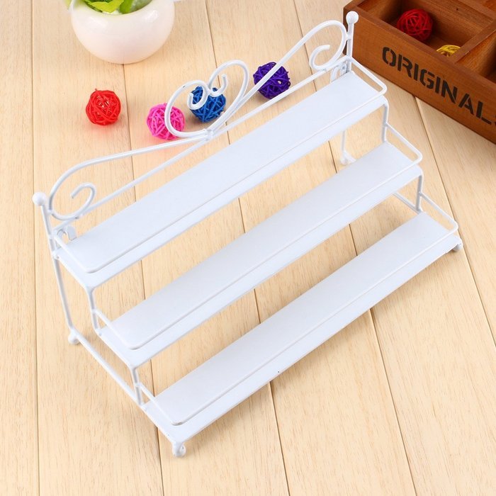 Oligex(TM) Hot Sale Useful 3 Tier Metal Heart Nail Polish Display Wall Rack Organizer Stand Holder 3 Colors Available N4