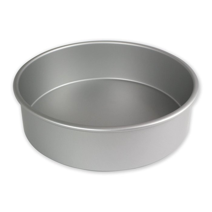 PME RND124 Round Seamless Professional Aluminum Baking Pan, 12" x 4", Silver