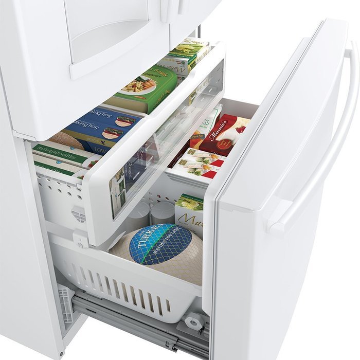 GE GFE28GGKWW 36" Freestanding French-door Refrigerator with 27.8 Cu. Ft. Capacity, in White N4