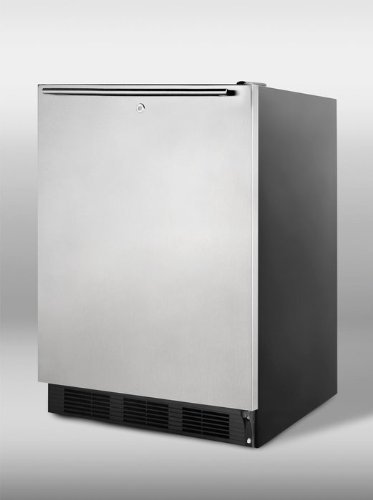 Summit FF7LBLSSHHADA: ADA compliant commercial all-refrigerator for freestanding use, with black cabinet, stainless...