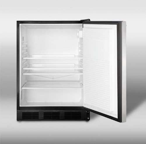 Summit FF7LBLSSHHADA: ADA compliant commercial all-refrigerator for freestanding use, with black cabinet, stainless... N2