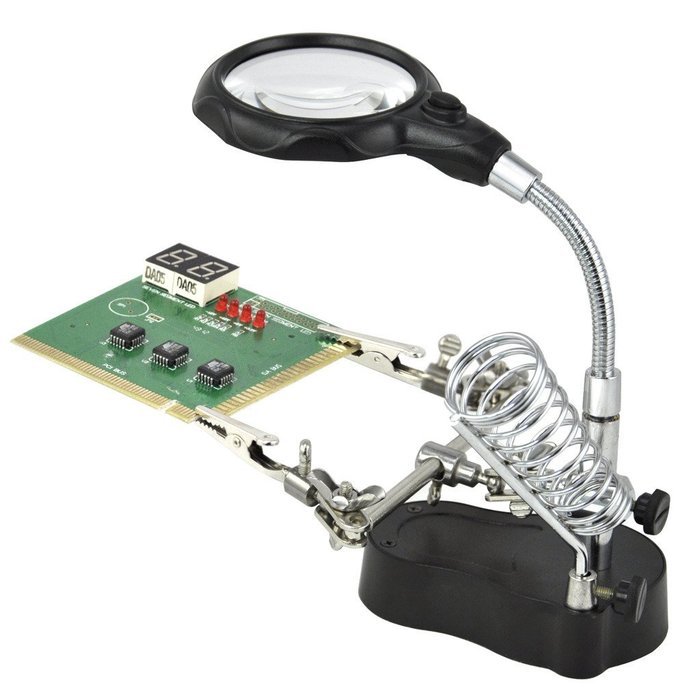 Topro Soldering Stand Workbench LED Lighting Magnifying Glass Kit N4
