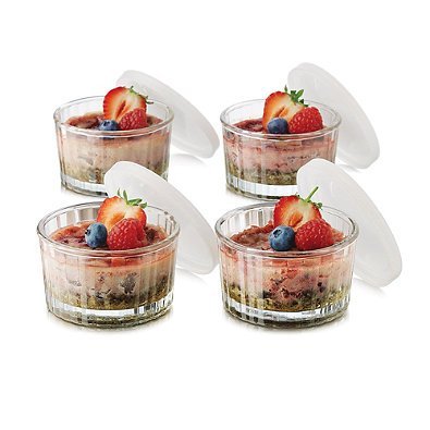 Libbey Glass 6 Piece Glass Ramekin Set With Lids N2