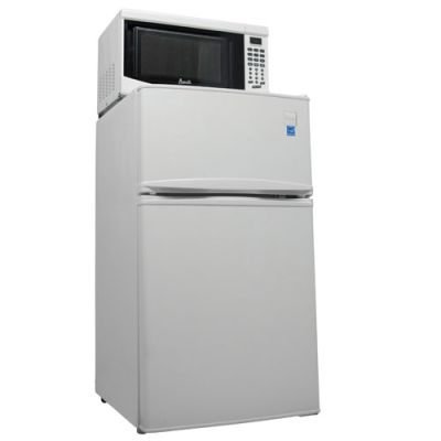 Energy Star White Refrigerator and Microwave Combo N3