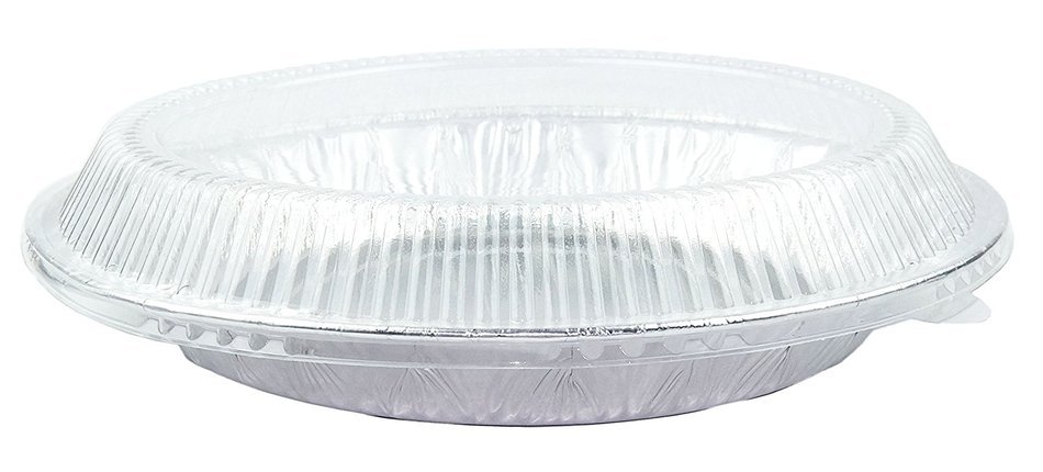 Durable Foil Pans 8 7/8" For Foods Pizza Plate Baking Dish With Lids 10 Sets. N3