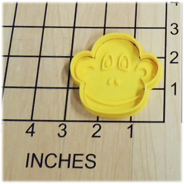 Kids Monkey Face Fondant Cookie Cutter and Stamp #1377 N2