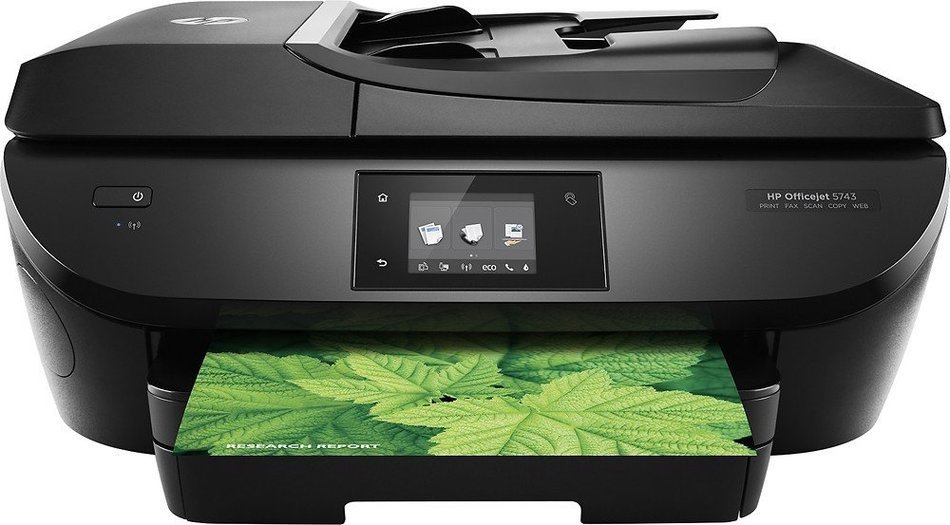HP - OfficeJet oj 5743 Wireless All-In-One Printer - Black N2