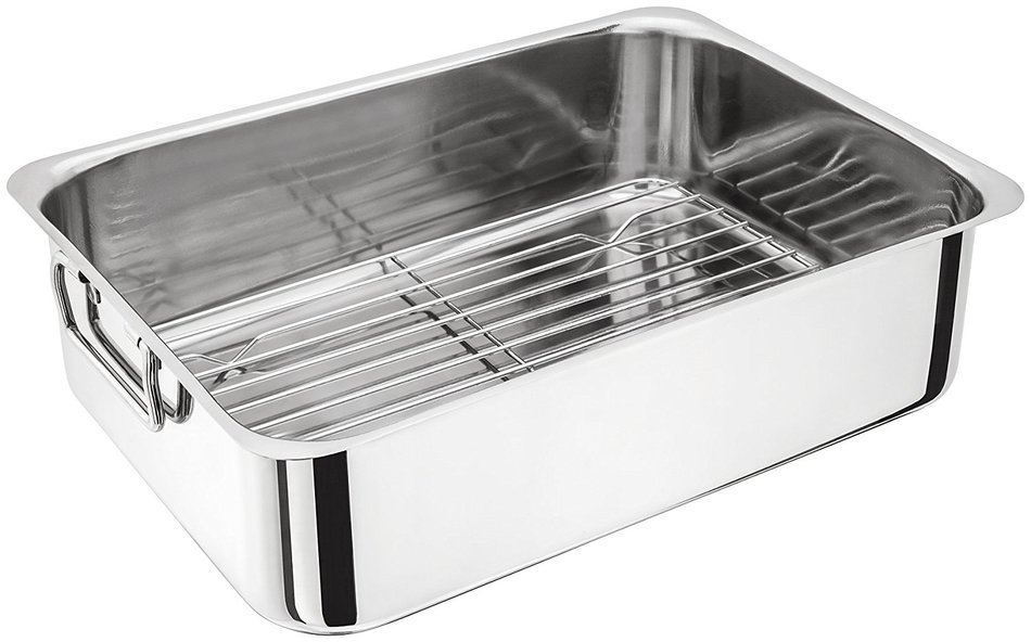 Judge Stainless Steel Chicken Turkey Beef Roasting Tray Pan Tin With Rack 37cm/14.5" - H045