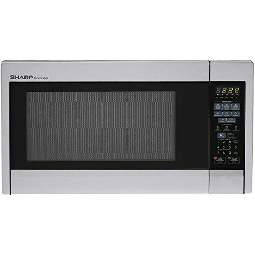 1000 Watts Carousel Countertop Microwave Oven, 1.3 Cubic Ft., Clock Display, Variable Temperature Control, Stainless... N4