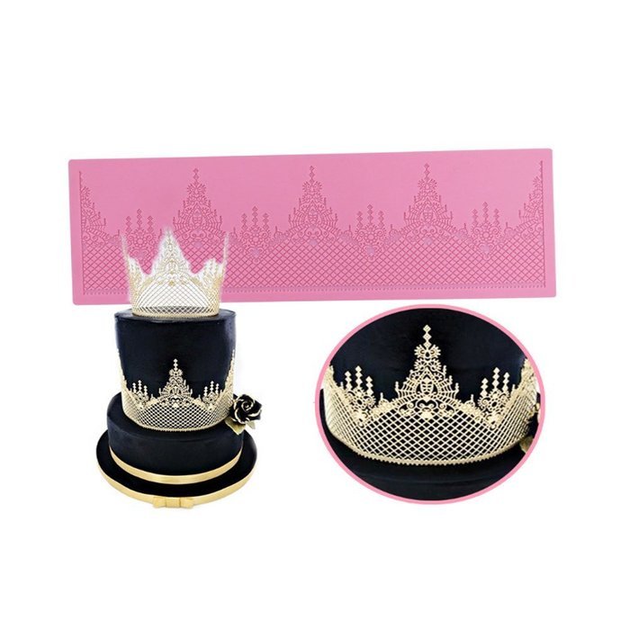 Wedding Cake Lace Mat Silicone Mold Cake Decorating Supplies Pink Color N2