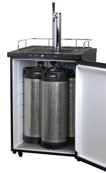 Kegco KOM30S-1 Digital Kombucha Keg Cooler - Black Cabinet with Stainless Steel Door N2