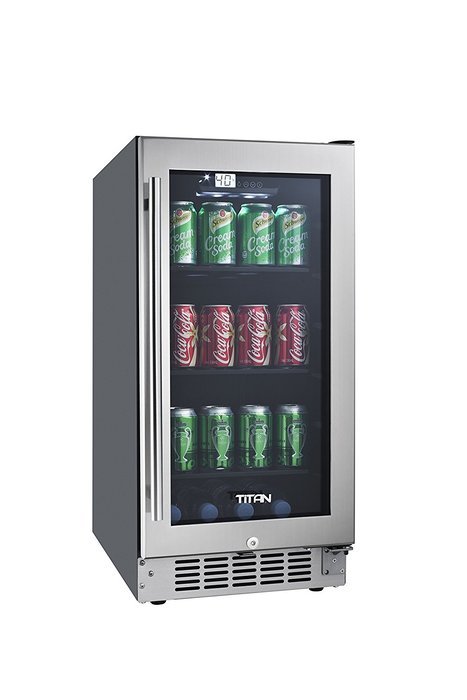 Titan TT-CBC1580SZ 80-Can Beverage Cooler SEAMLESS Stainless Steel N3