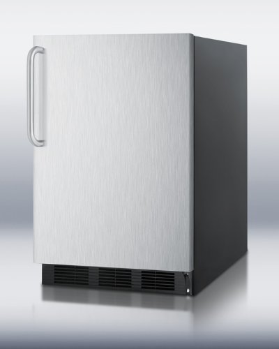 Summit Refrigeration FF6BBISSTBADA BLK Undercounter Refrigerator w/ Curved Towel Bar Handle & Auto Defrost, Black... N3