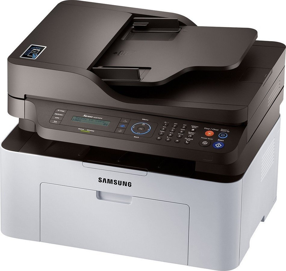 Samsung - Xpress M2070FW Wireless Black-and-White All-In-One Laser Printer - Black/Gray N3