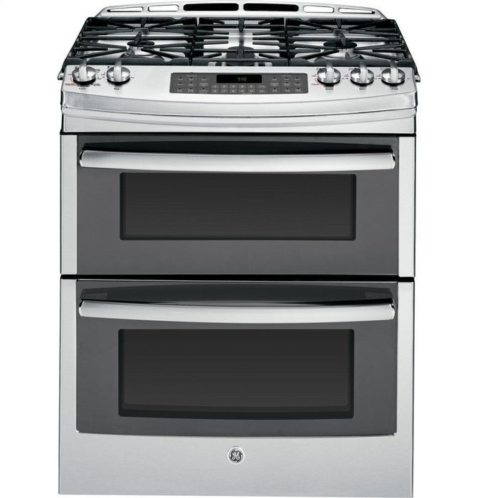 GE PGS950SEFSS Profile 30" Stainless Steel Gas Slide-In Sealed Burner Double Oven Range - Convection N3