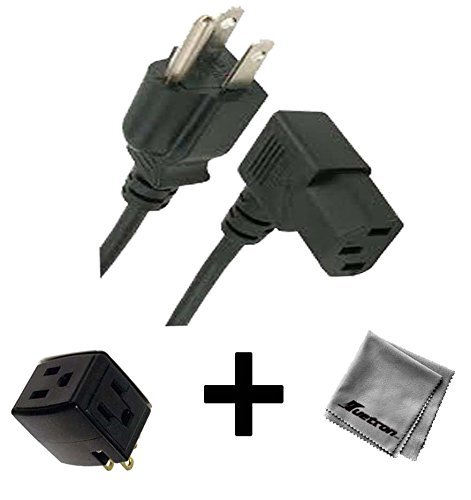 6FT Right Angled AC Power Cord for HP 2709m 27 inch Diagonal Full HD LCD Monitor + 3 Outlet...