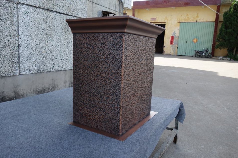 25''H Copper Extension Part for Copper Range Hood,Three Side,with Crown,H25''xW18-1/4''xD14'',Hood Hammering Body... N2