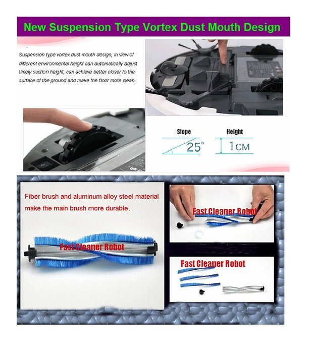 2016 Newest Coming Multifunction (Sweeping Vacuum Sterilize Wet Mop And Dry Mop) Robot Vacuum Cleaner With 150ml... N5