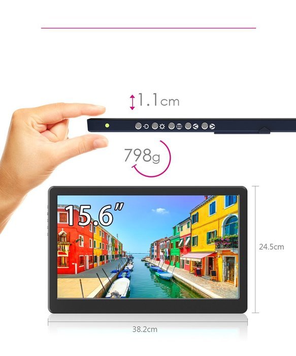 GeChic 1503H 15.6" IPS 1080p Portable Monitor with HDMI, VGA input, USB powered, ultralight... N2