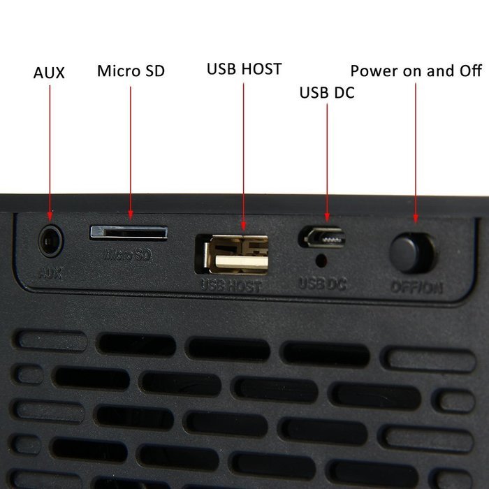 HIFI Wireless V4.0 Bluetooth Stereo Speaker with LED Display Multimedia Time Alarm FM Mode(black) N5