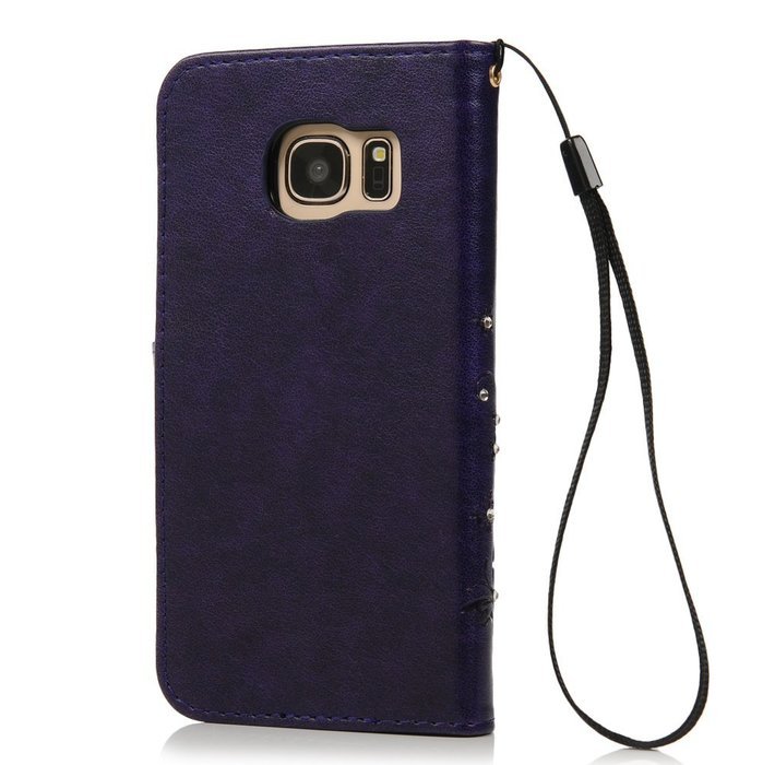S7 Case,Samsung Galaxy S7 Case - Mavis's Diary 3D Handmade Wallet Bling Crystal Diamonds Butterfly Embossed Flowers... N28