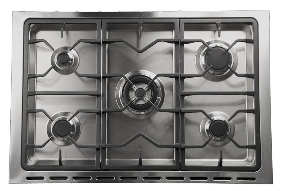 Fagor RFA-365 DF Dual Fuel Range with Dual Convection, 5 Gas Burners and 7 Cooking Programs, 36-Inch