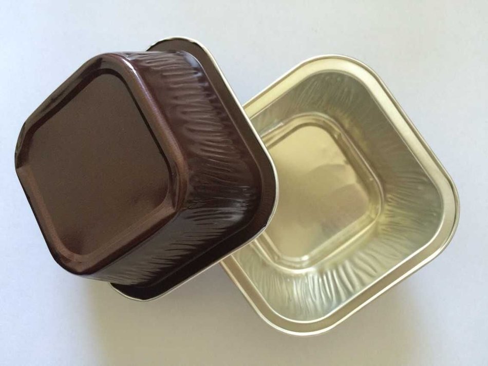 KEISEN square 3" Disposable Aluminum Foil Cups 100ml for Muffin Cupcake Baking Bake Utility Ramekin Cup 100/PK...