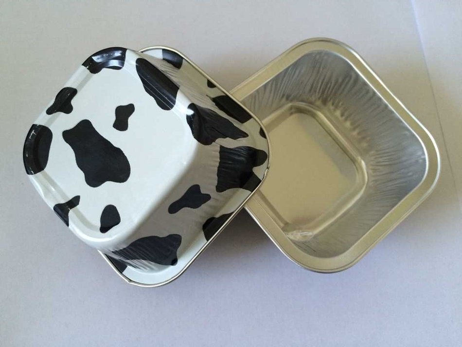 KEISEN square 3" Disposable Aluminum Foil Cups 100ml for Muffin Cupcake Baking Bake Utility Ramekin Cup 100/PK... N3