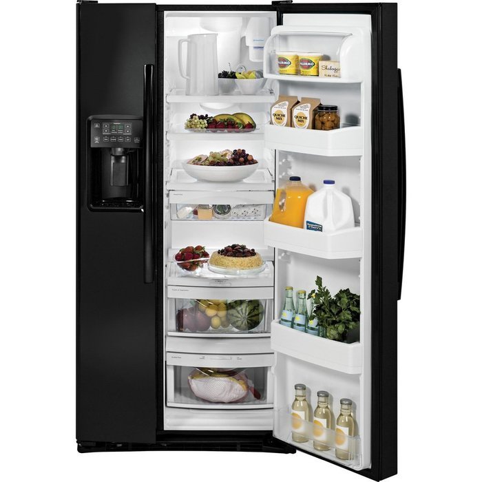 GE GSS23HGHBB 22.5 Cu. Ft. Black Side-By-Side Refrigerator N4