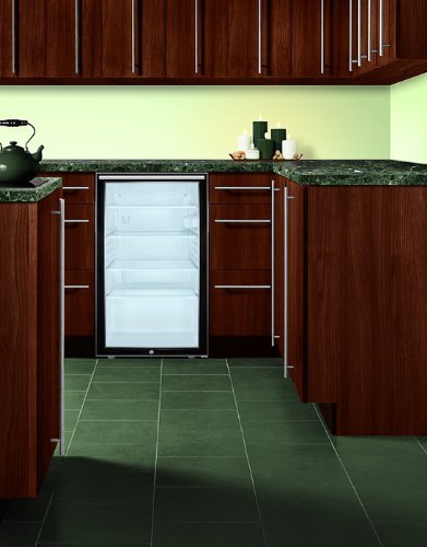 Summit SCR500BLBI7HHADA: Commercially listed ADA Compliant 20" wide glass door all-refrigerator for built-in use...