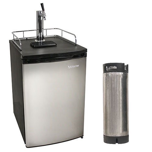 Edgestar Ultra Low Temp Home Brew Stainless Steel Kegerator with Keg - Stainless Steel/Black