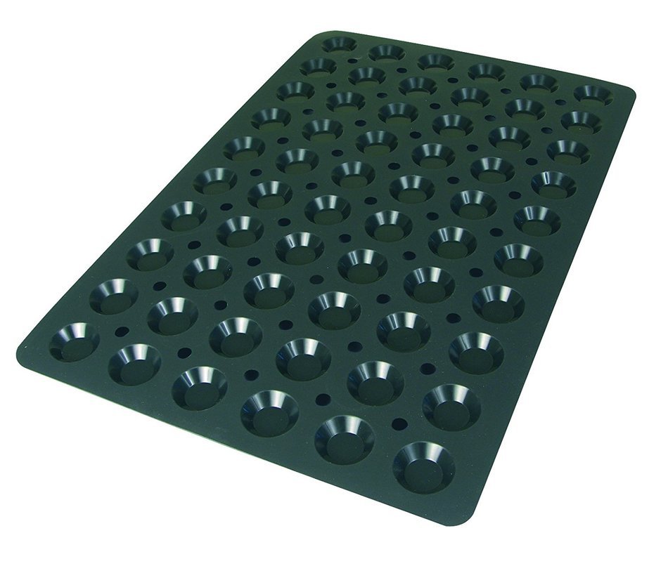 Lekue Professional Baking 54 Cavities Canele Bordelais Mold, 23.6" x 15.7", Black N7