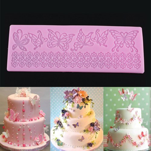 Genenic 3D Chocolate Fondant Sugarcraft Butterfly Lace Mould Cake Decorating Mold N7
