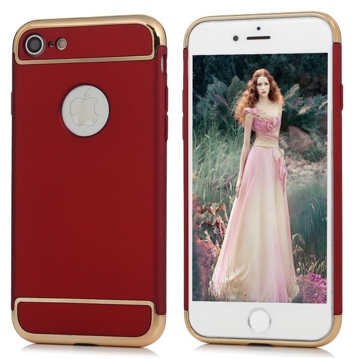 iPhone 7 Case (4.7 inch) - 3 in 1 High Impact Shockproof Anti-slip Lightweight Bumper Plating Frame Oleophobic... N13